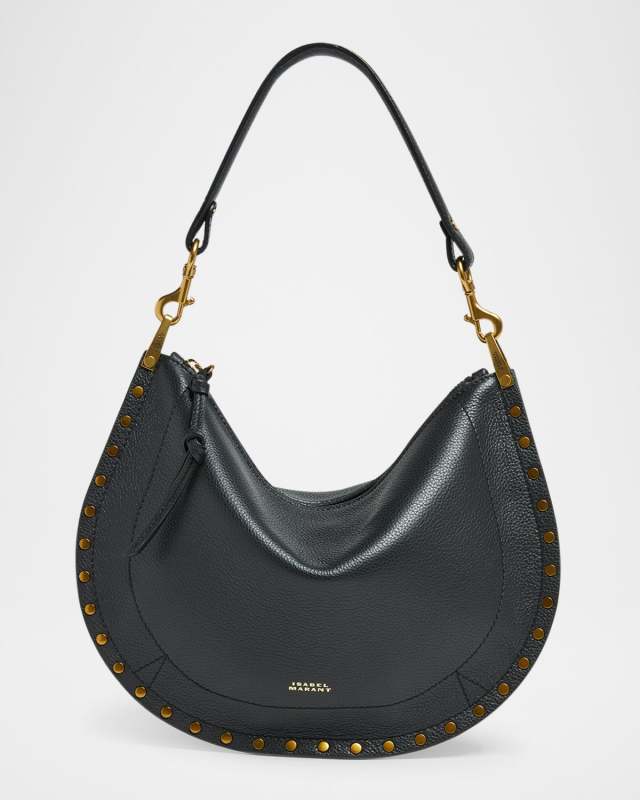 Oskan Studded Grainy Leather Shoulder Bag